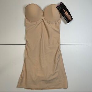 Ambrielle Strapless Bra Slip Firm Control Nude Size 34B NWT